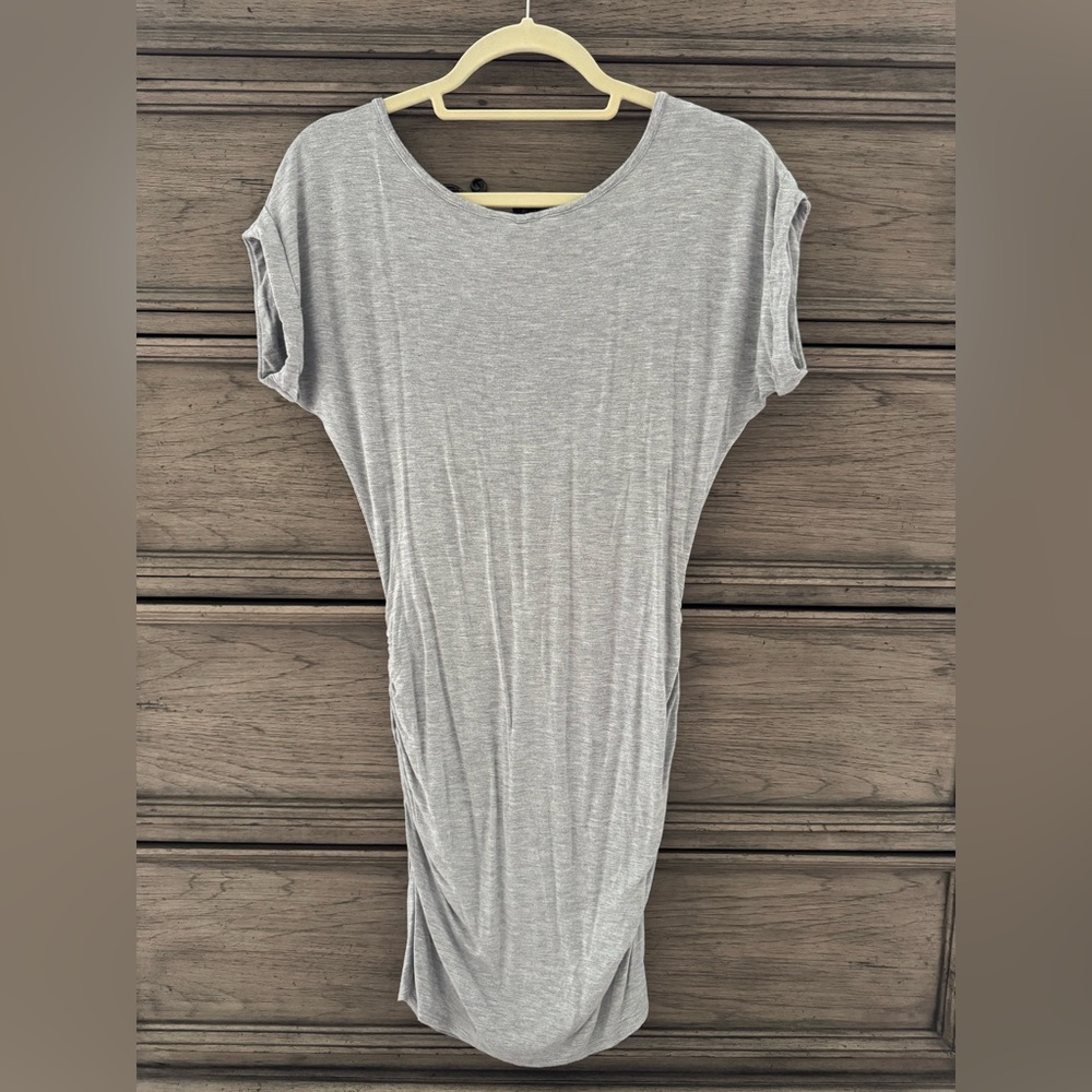VENUS Gray T-Shirt Dress EUC Short Sleeve Mini Dress Rayon Spandex Small - Picture 7 of 10